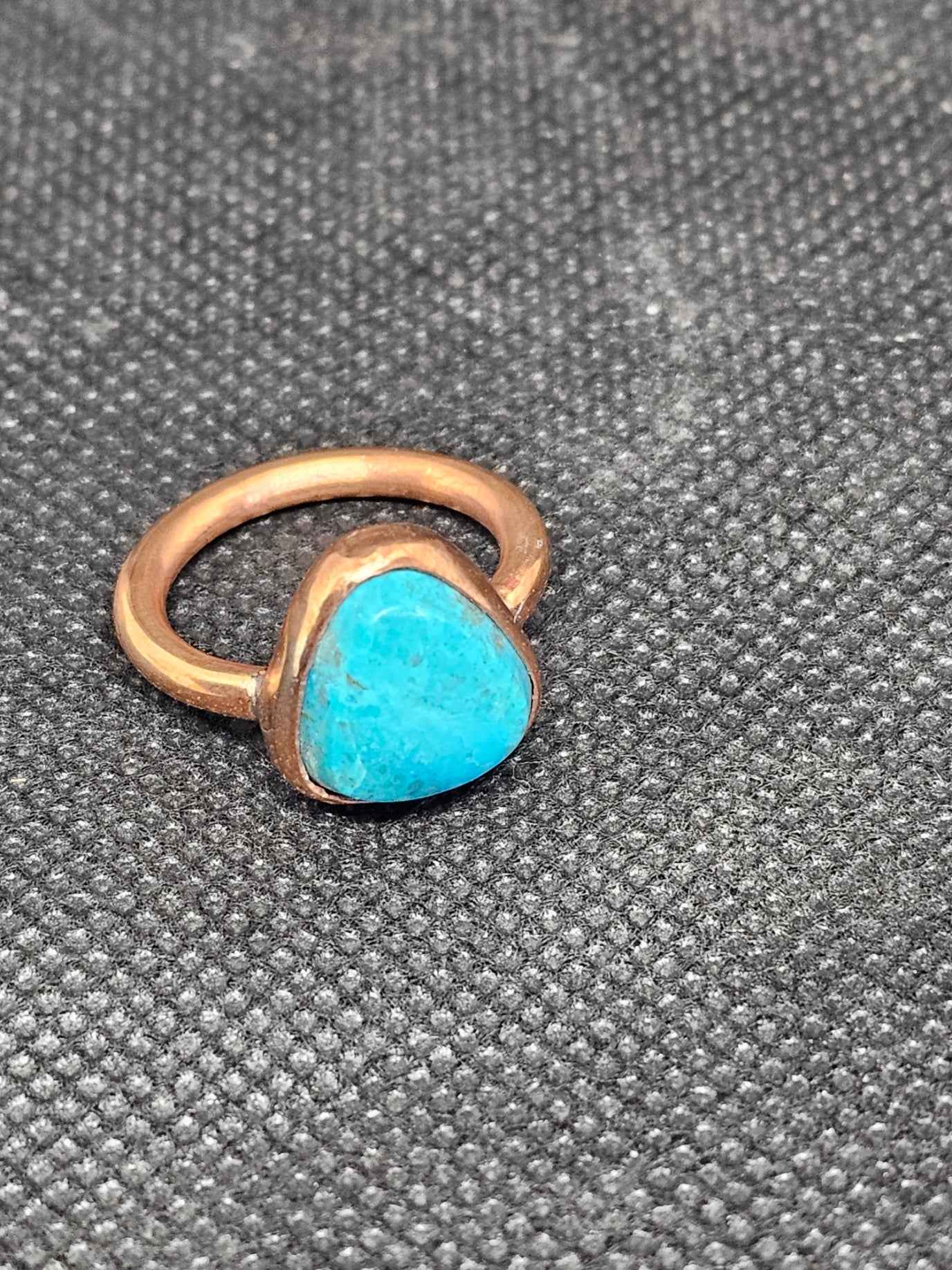 Handmade copper turquoise ring size 6