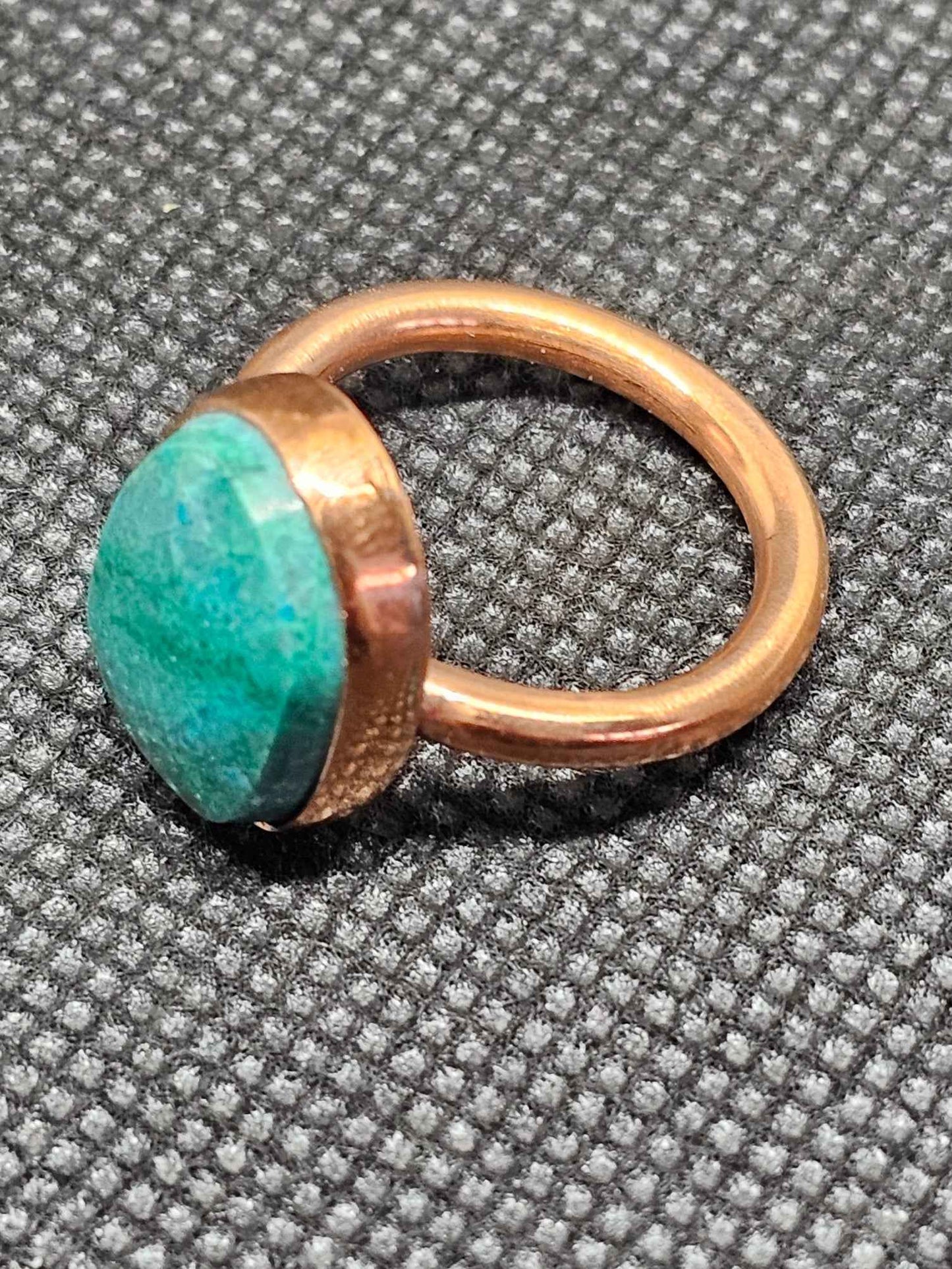 Handmade smooth shank turquoise ring size 6
