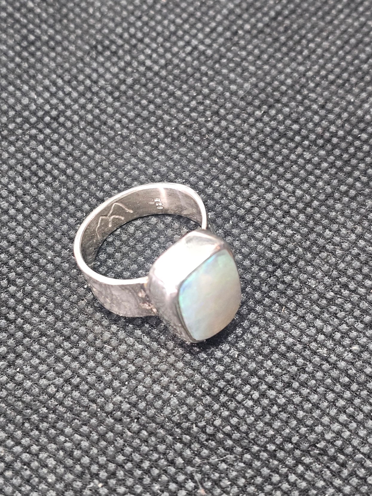 handmade silver lightning ridge opal ring size 6