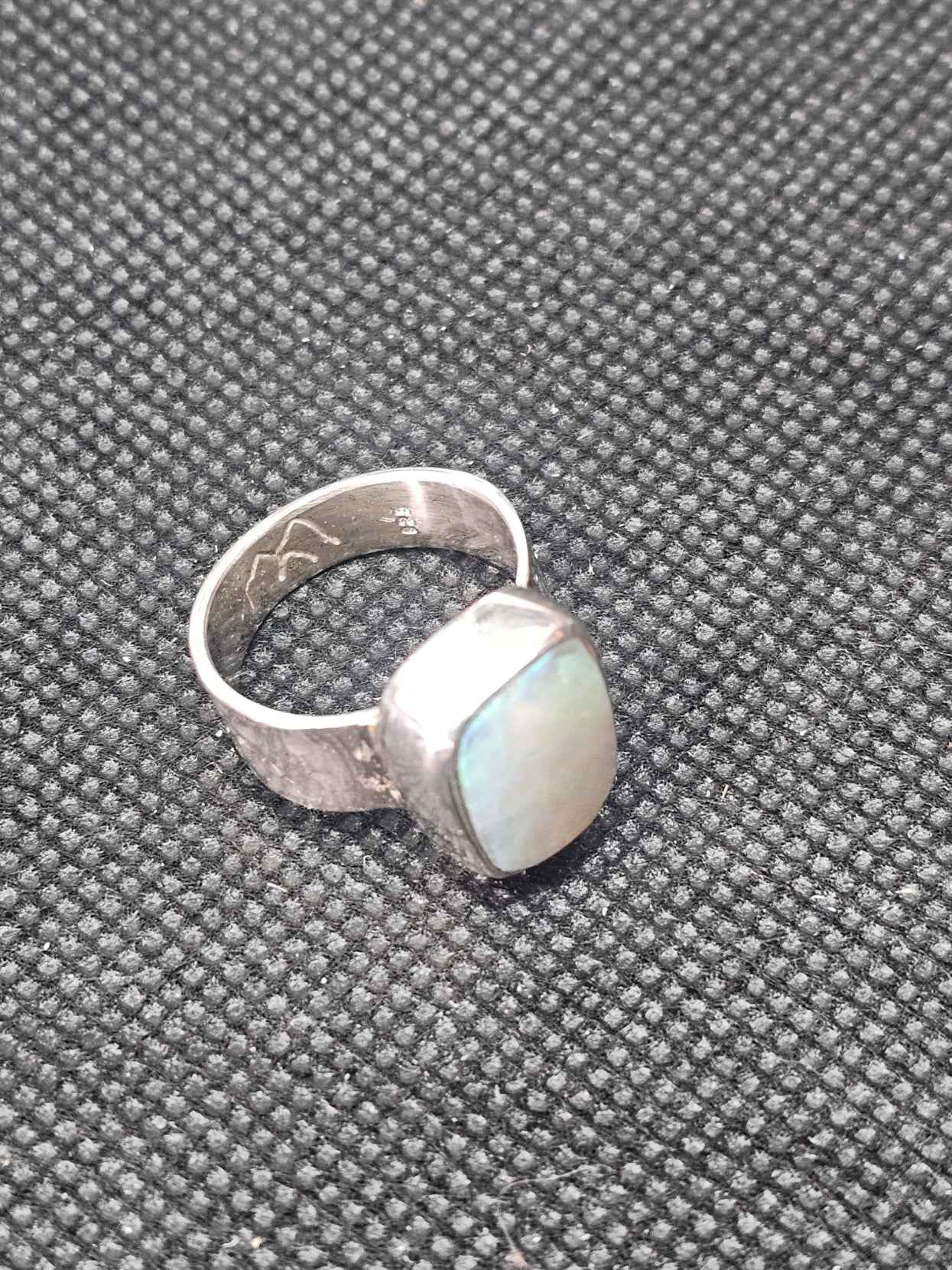 handmade silver lightning ridge opal ring size 6