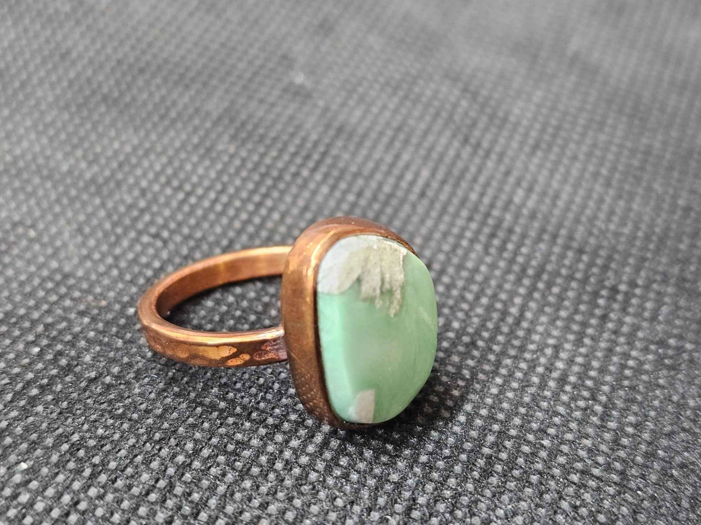Handmade Copper Variscite Ring (Size 8)