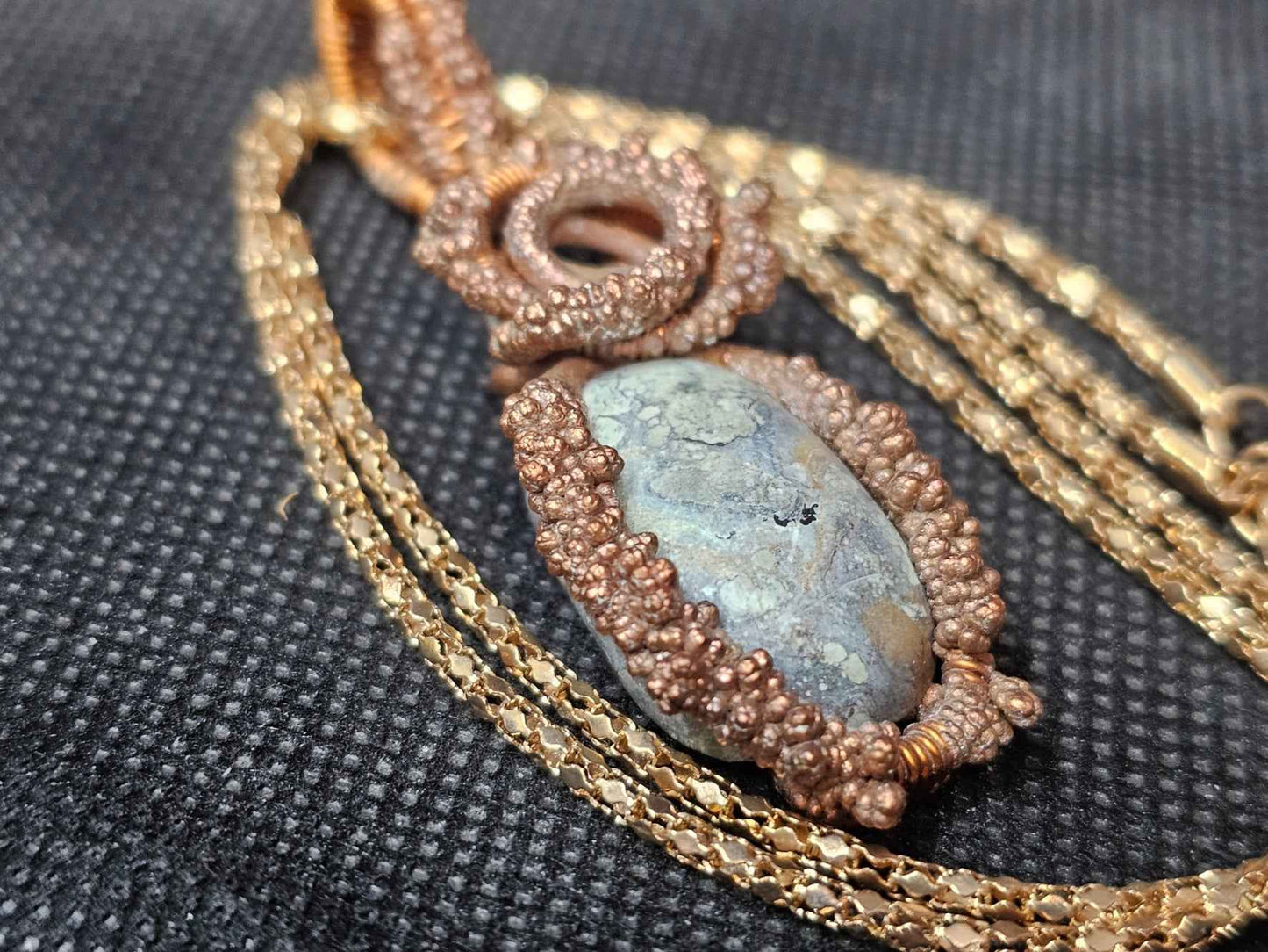 Electroformed Copper Wire-Wrapped Turquoise Pendant | Ghost Mountain Minerals