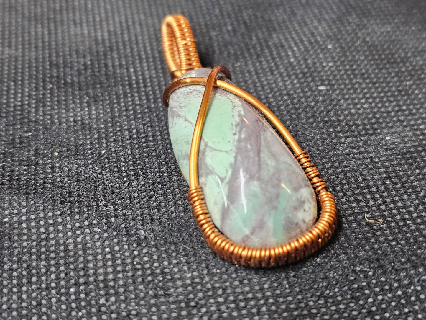 Wire Wrapped Turquoise Pendant in Copper | Ghost Mountain Minerals