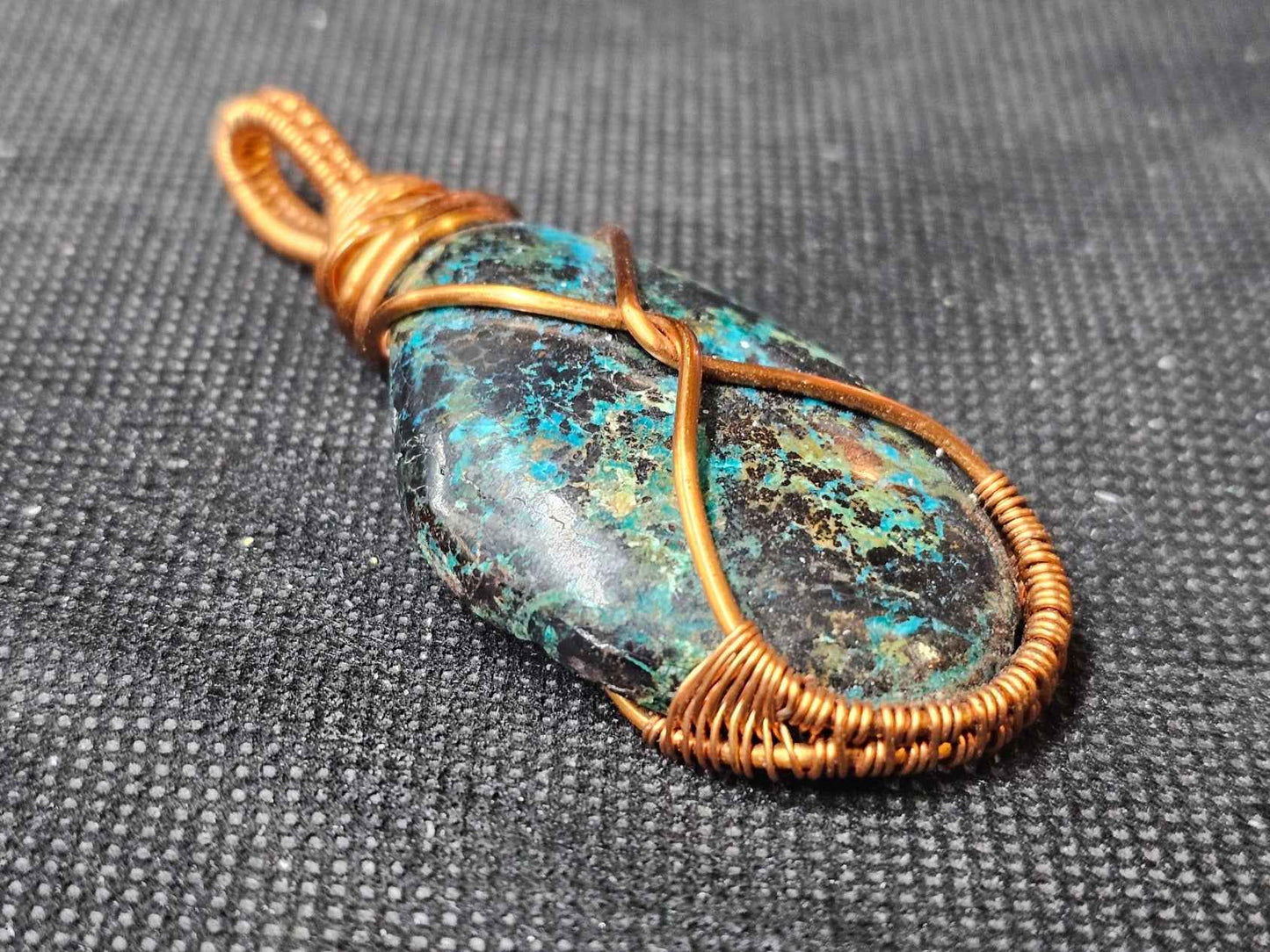 Copper Wire Wrapped Turquoise Pendant | Ghost Mountain Minerals