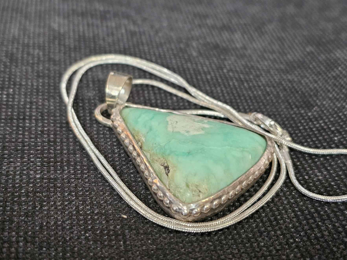 Sterling Silver Variscite Pendant Necklace | Ghost Mountain Minerals