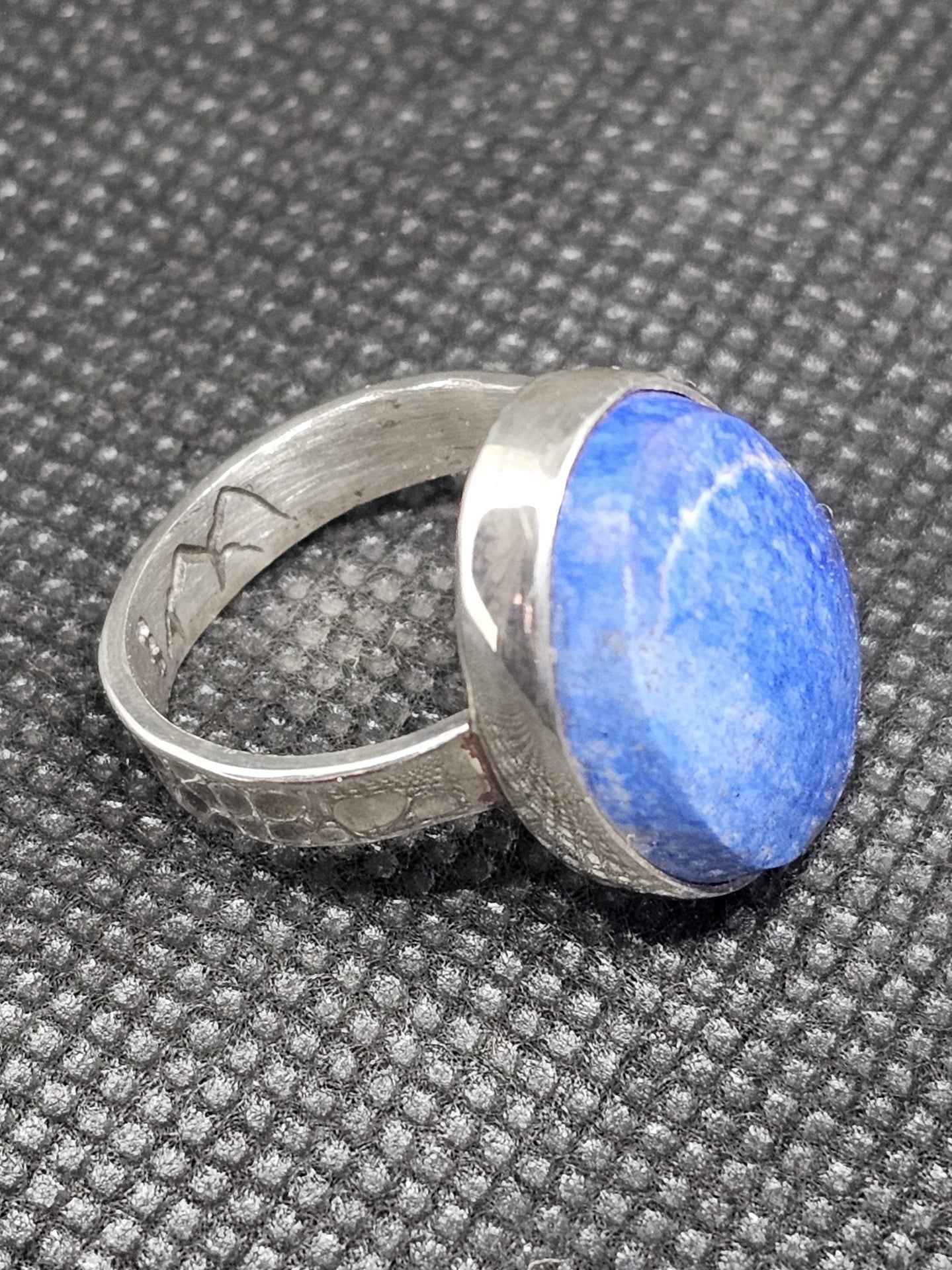 Silver Lapis Bezel Ring Size 7