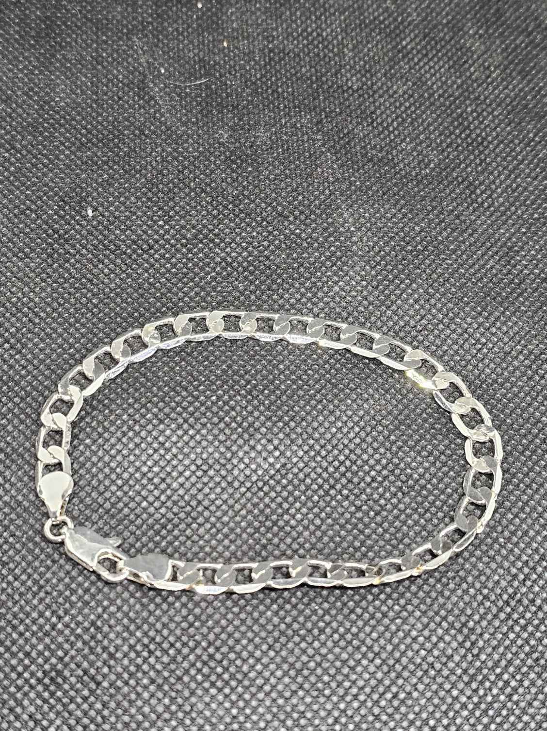 Sterling Silver Flat Cuban Chain Bracelet