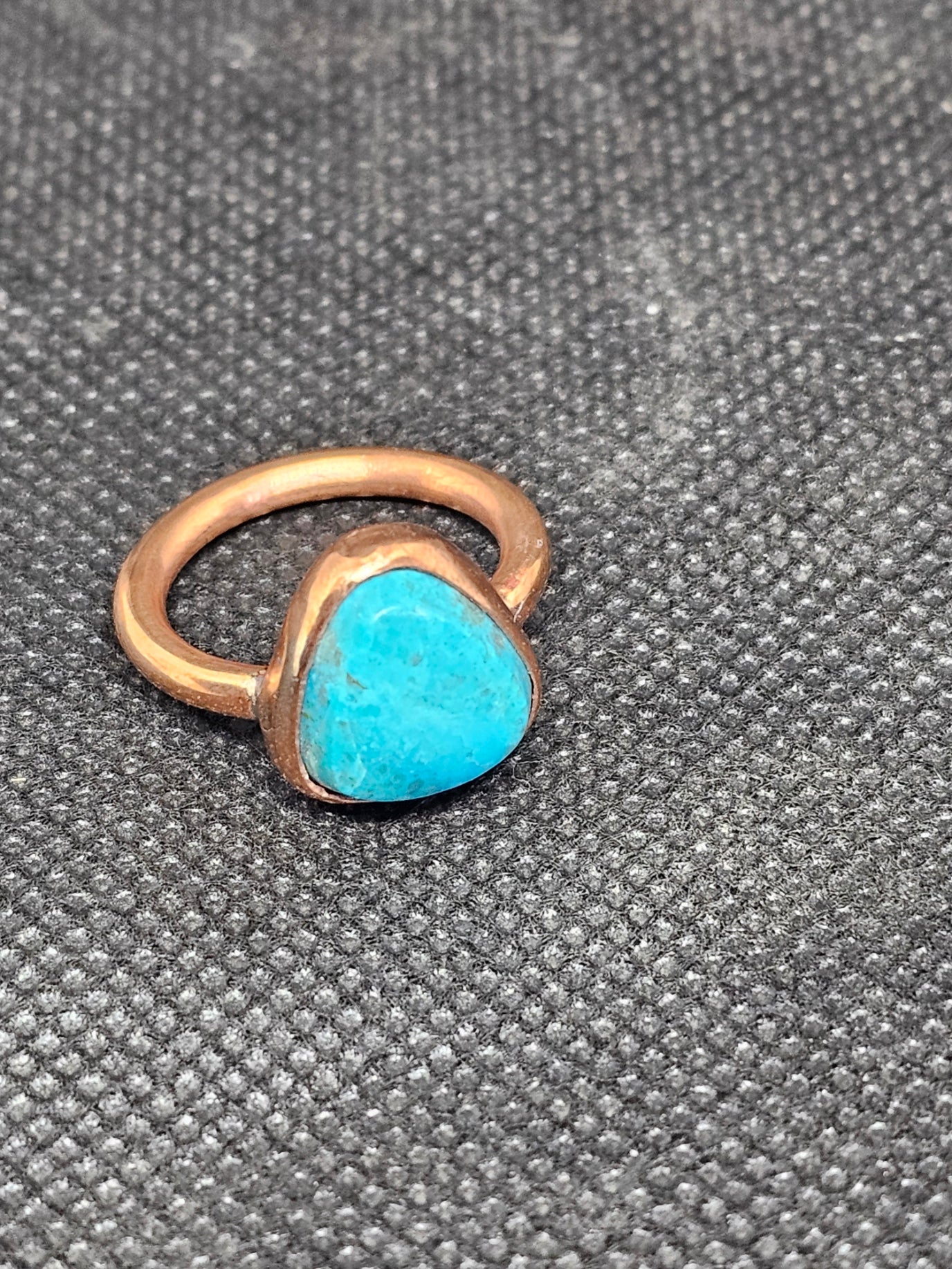Handmade copper turquoise ring size 6