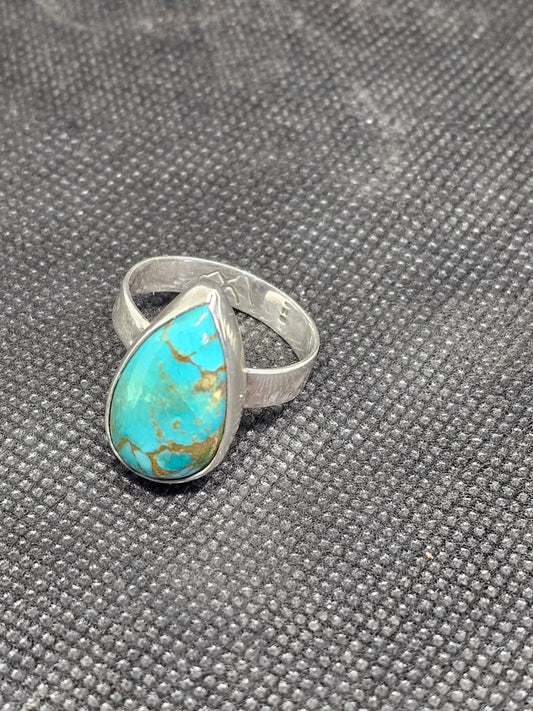 silver Kingman Turquoise ring size 9.5