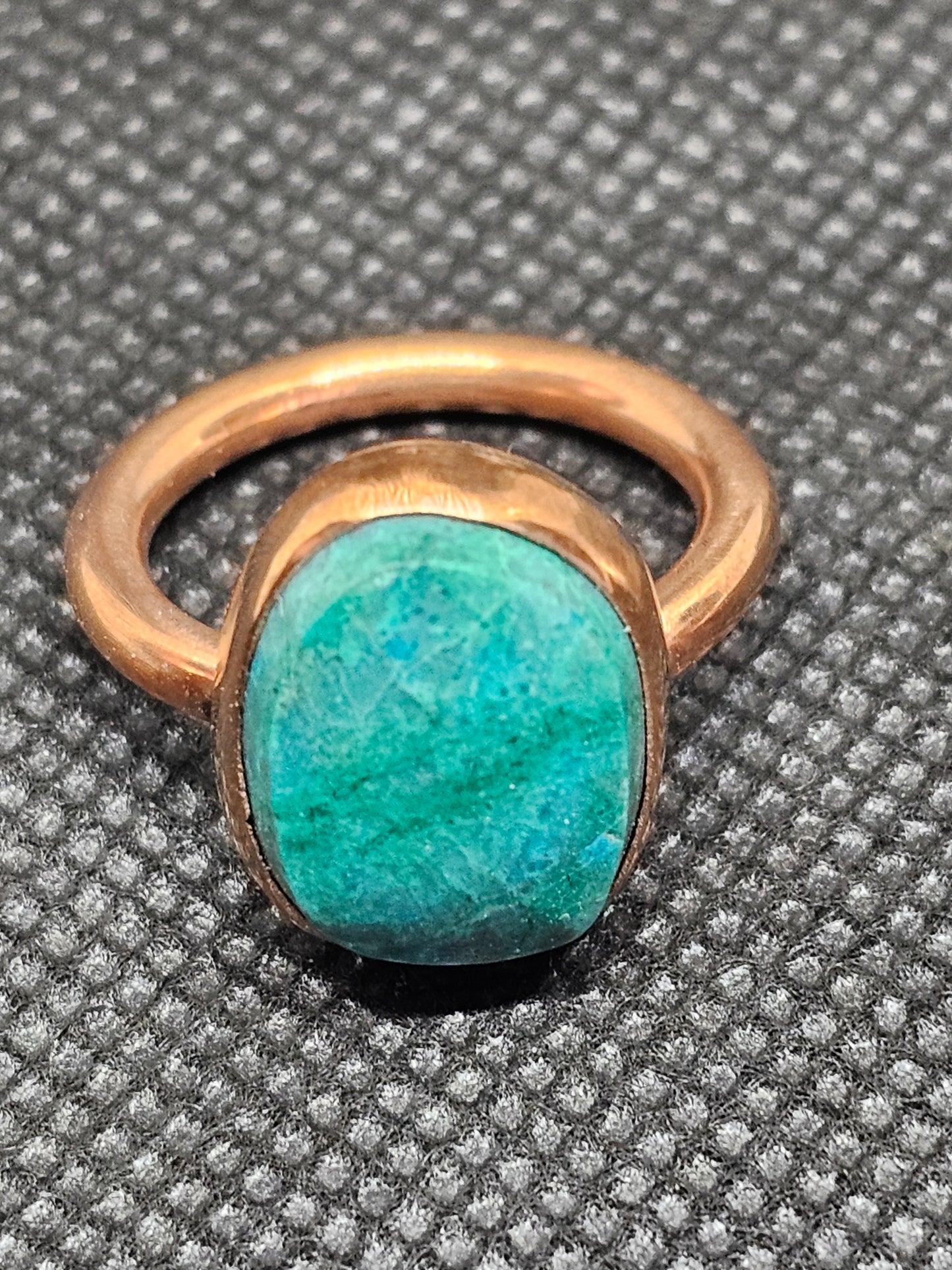 Handmade smooth shank turquoise ring size 6