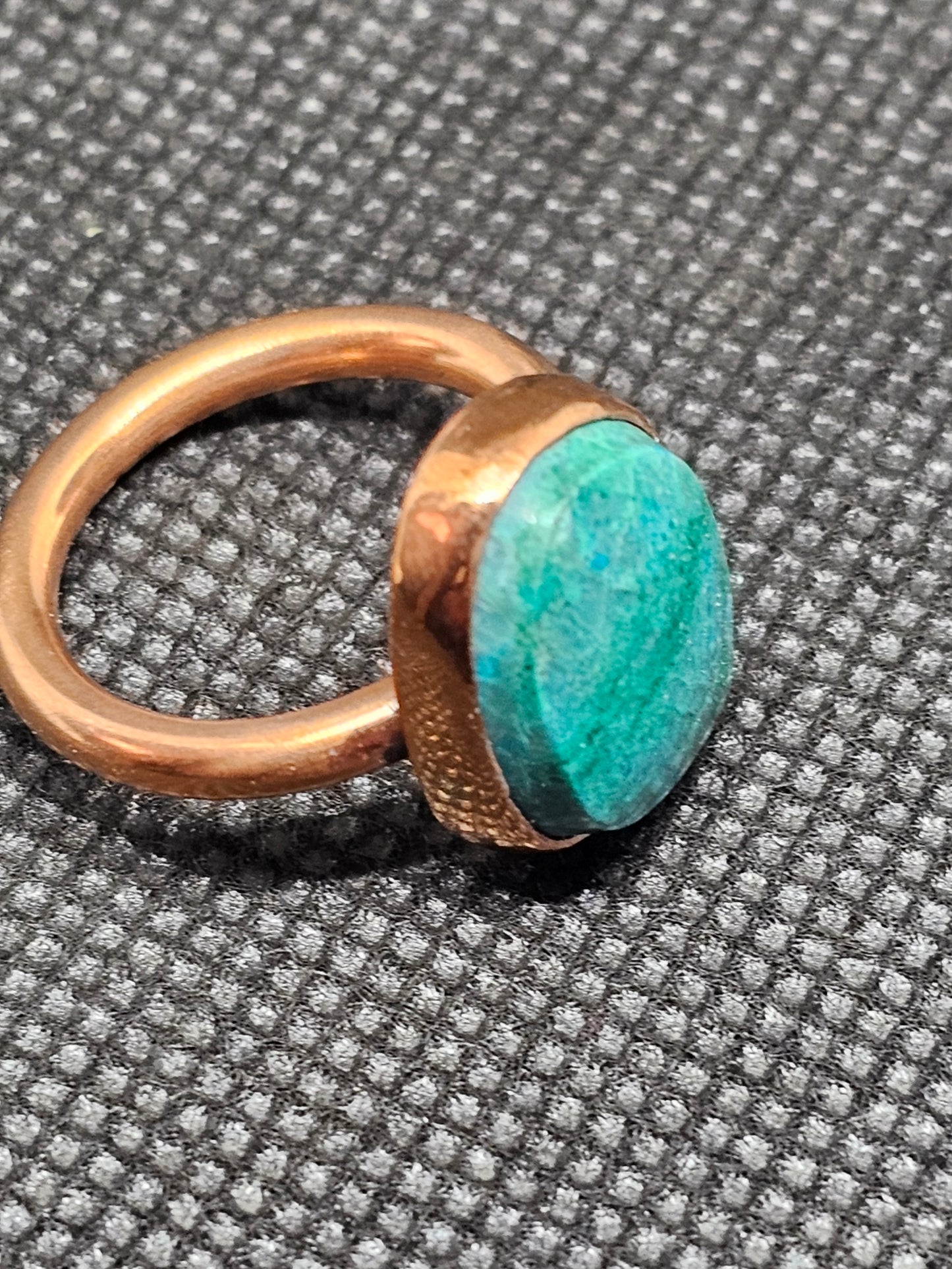 Handmade smooth shank turquoise ring size 6