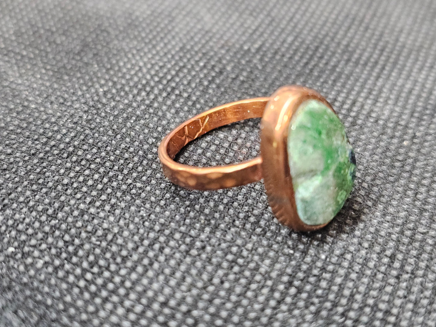 hand crafted azurite chrysocolla ring size 7