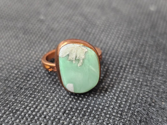 Handmade Copper Variscite Ring (Size 8)
