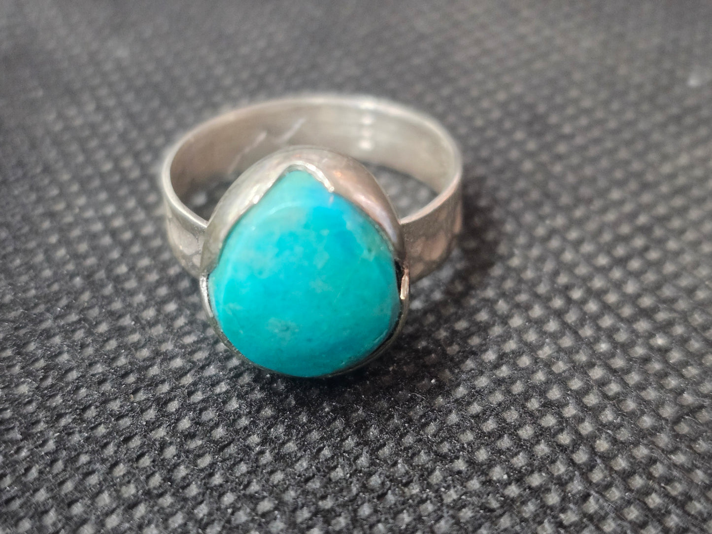 Natural Robin's Egg Blue Turquoise Silver Ring, Size 7 Artisan Jewelry