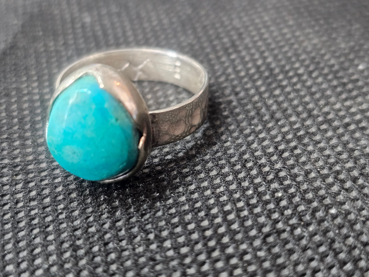 Natural Robin's Egg Blue Turquoise Silver Ring, Size 7 Artisan Jewelry