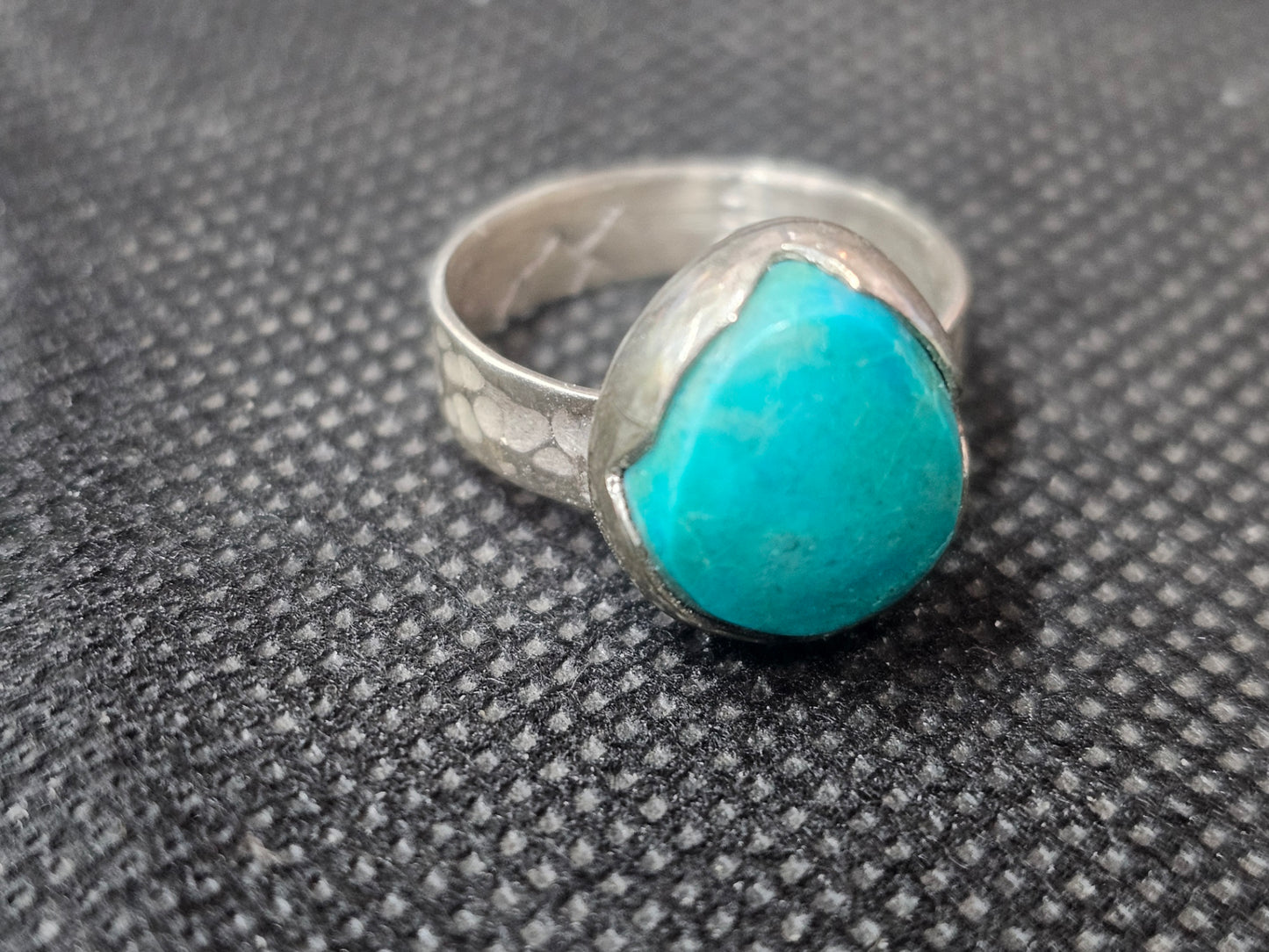 Natural Robin's Egg Blue Turquoise Silver Ring, Size 7 Artisan Jewelry