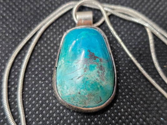 Stunning Turquoise and Sterling Silver Pendant by Ghost Mountain Minerals - Ghost Mountain Minerals