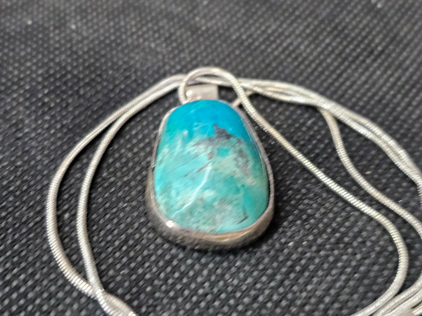 Stunning Turquoise and Sterling Silver Pendant by Ghost Mountain Minerals