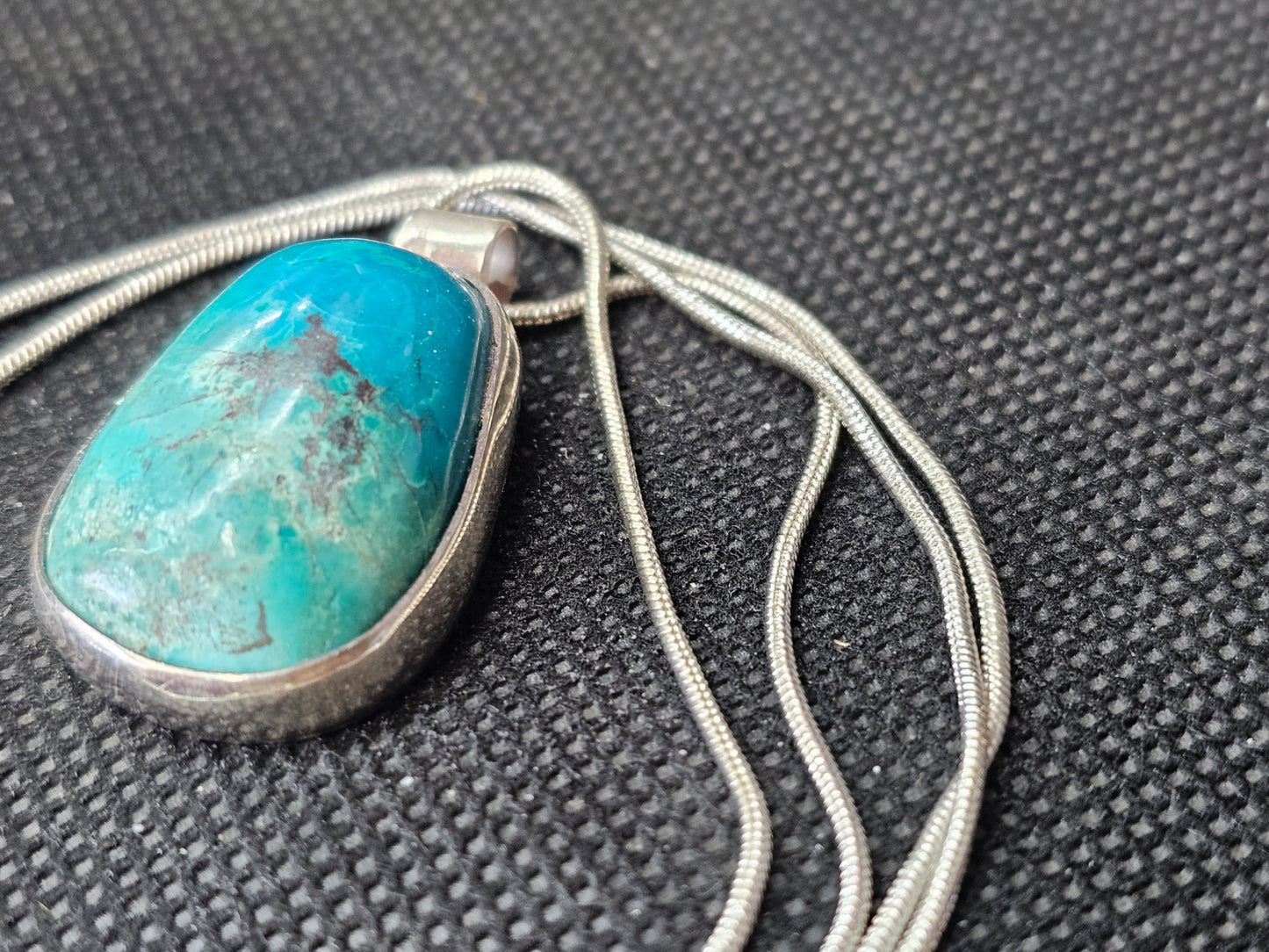 Stunning Turquoise and Sterling Silver Pendant by Ghost Mountain Minerals