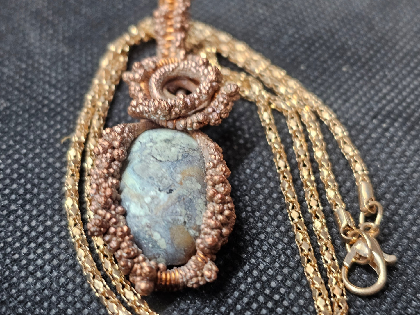 Electroformed Copper Wire-Wrapped Turquoise Pendant | Ghost Mountain Minerals