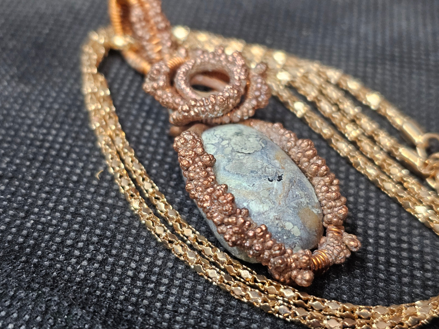 Electroformed Copper Wire-Wrapped Turquoise Pendant | Ghost Mountain Minerals