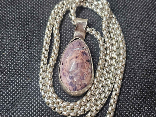 Oval Tiffany Stone Silver Bezel Pendant | Ghost Mountain Minerals