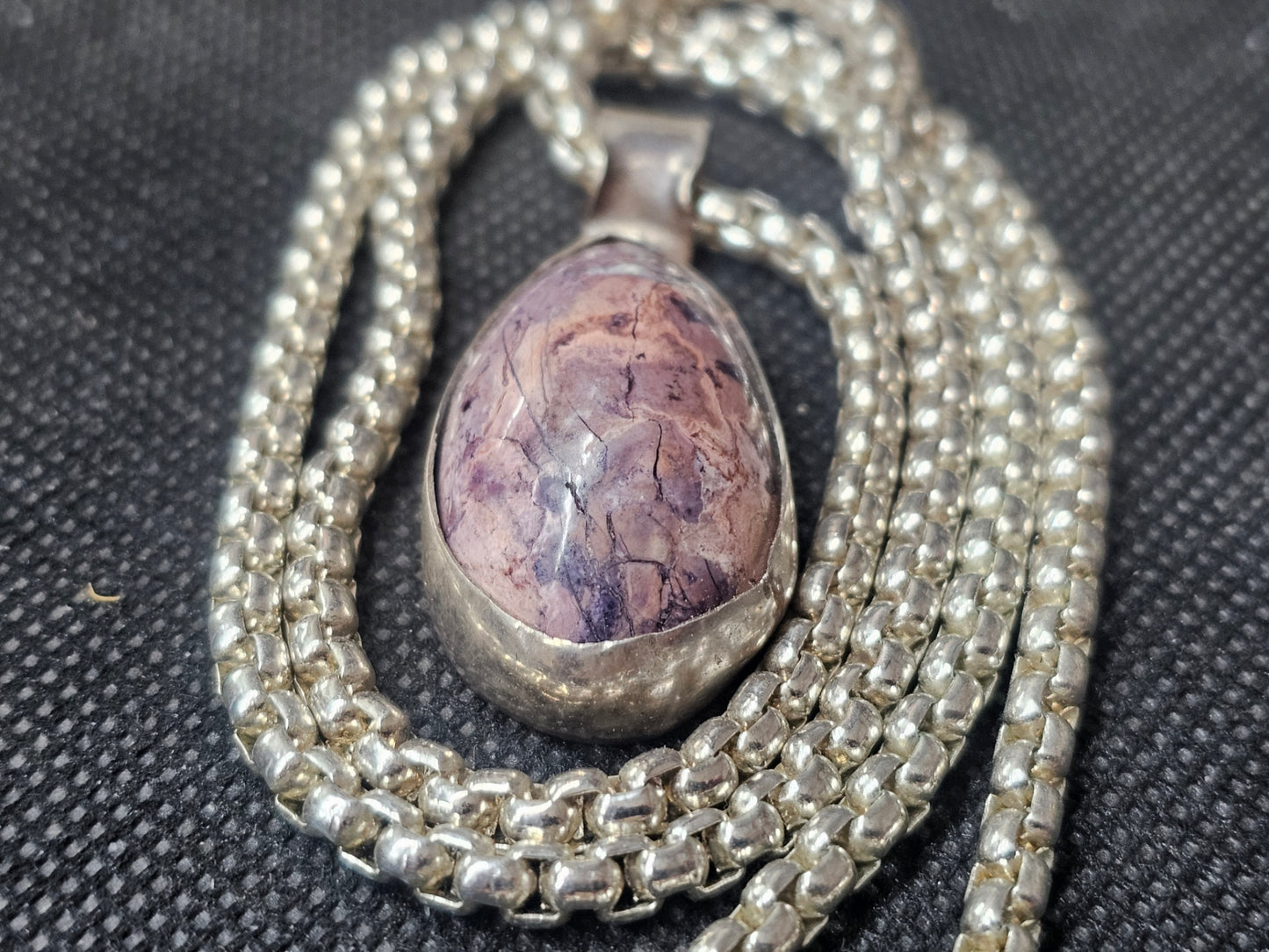 Oval Tiffany Stone Silver Bezel Pendant | Ghost Mountain Minerals