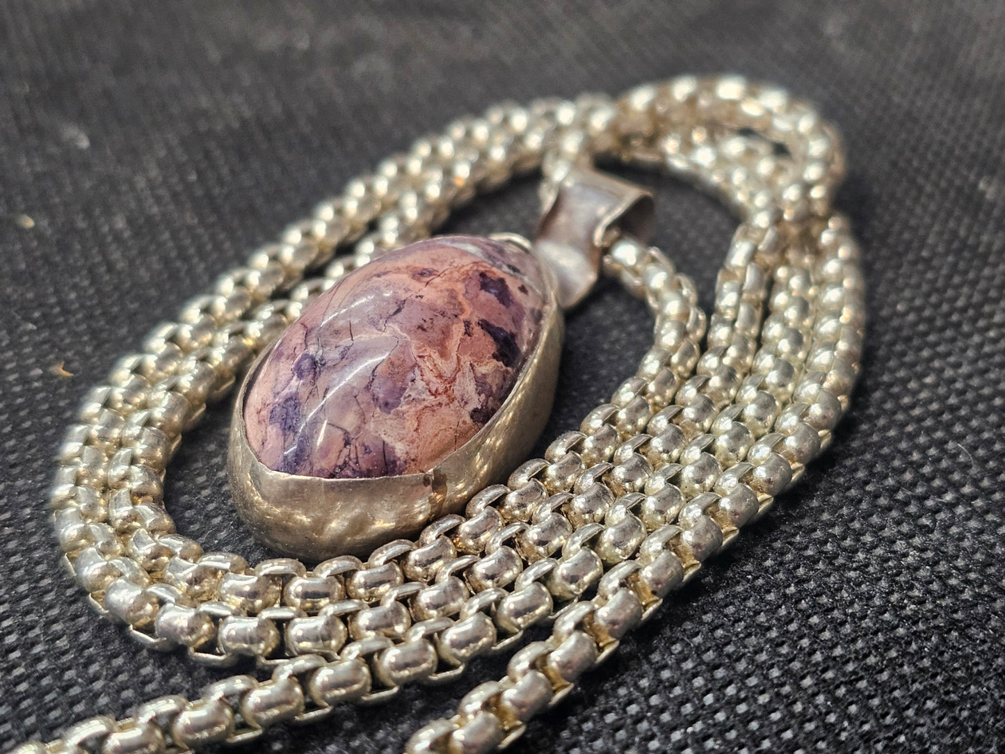 Oval Tiffany Stone Silver Bezel Pendant | Ghost Mountain Minerals