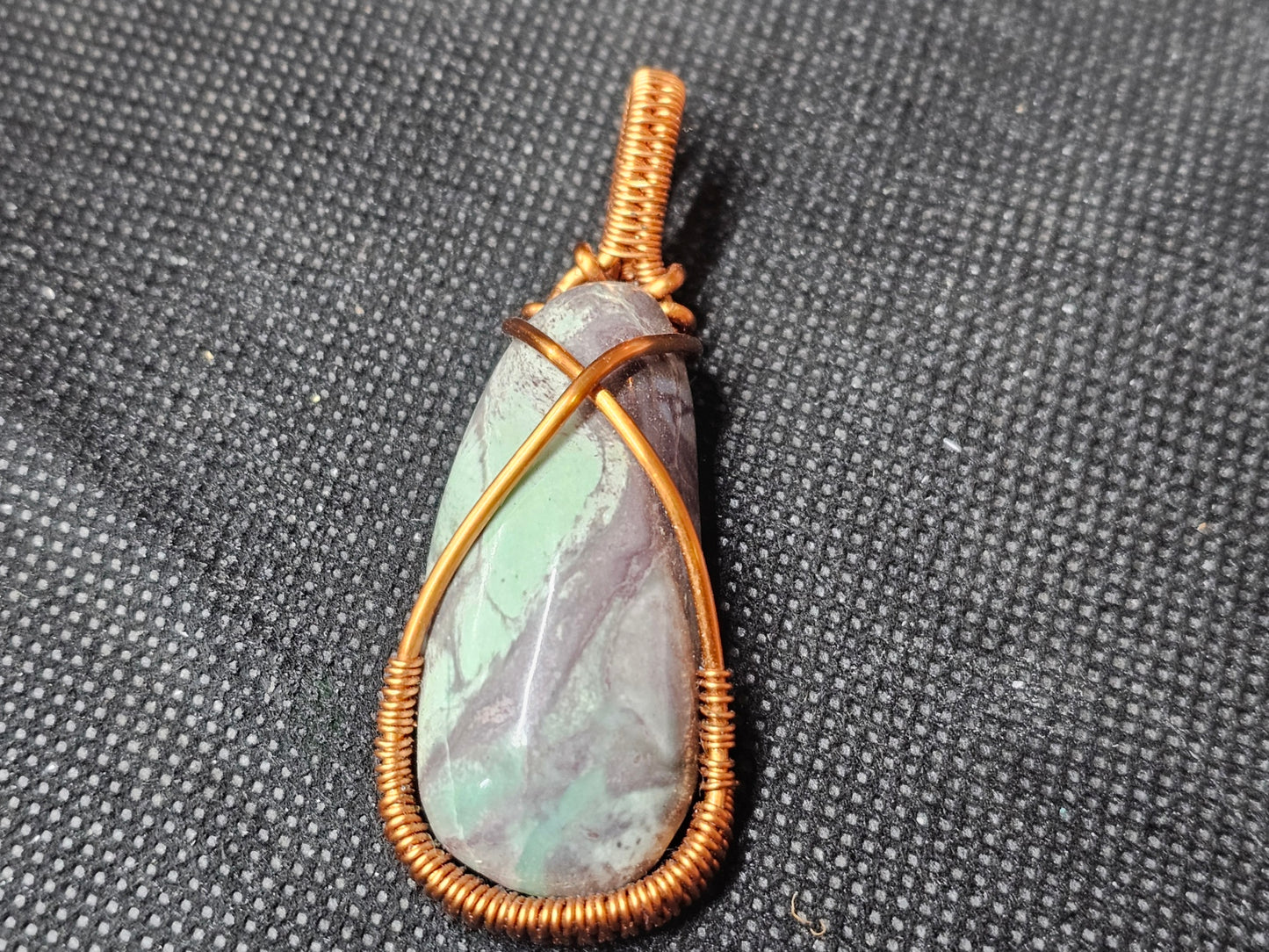 Wire Wrapped Turquoise Pendant in Copper | Ghost Mountain Minerals