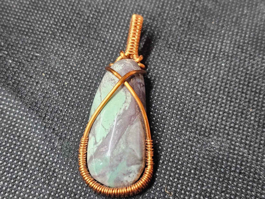 Wire Wrapped Turquoise Pendant in Copper | Ghost Mountain Minerals