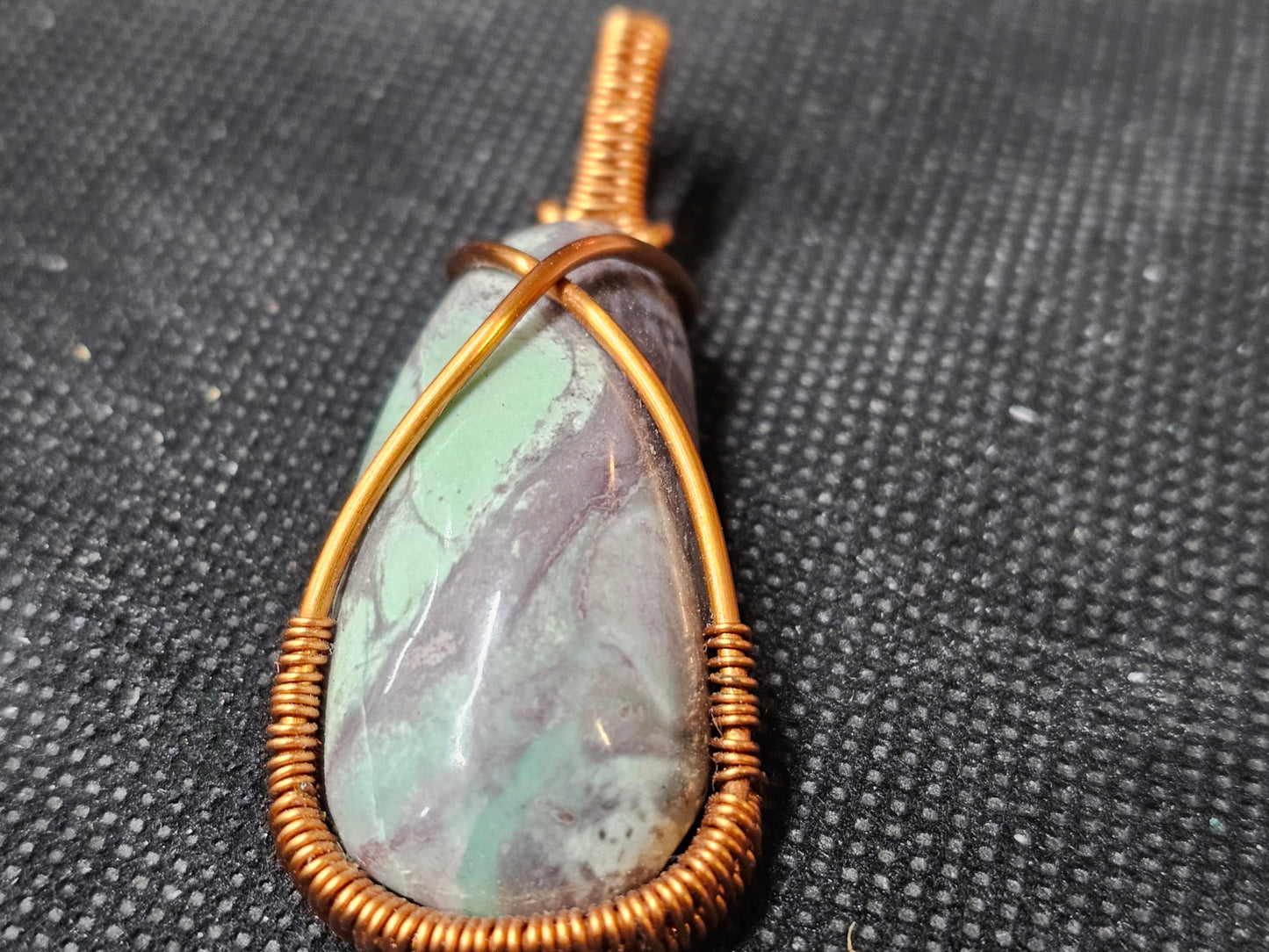 Wire Wrapped Turquoise Pendant in Copper | Ghost Mountain Minerals