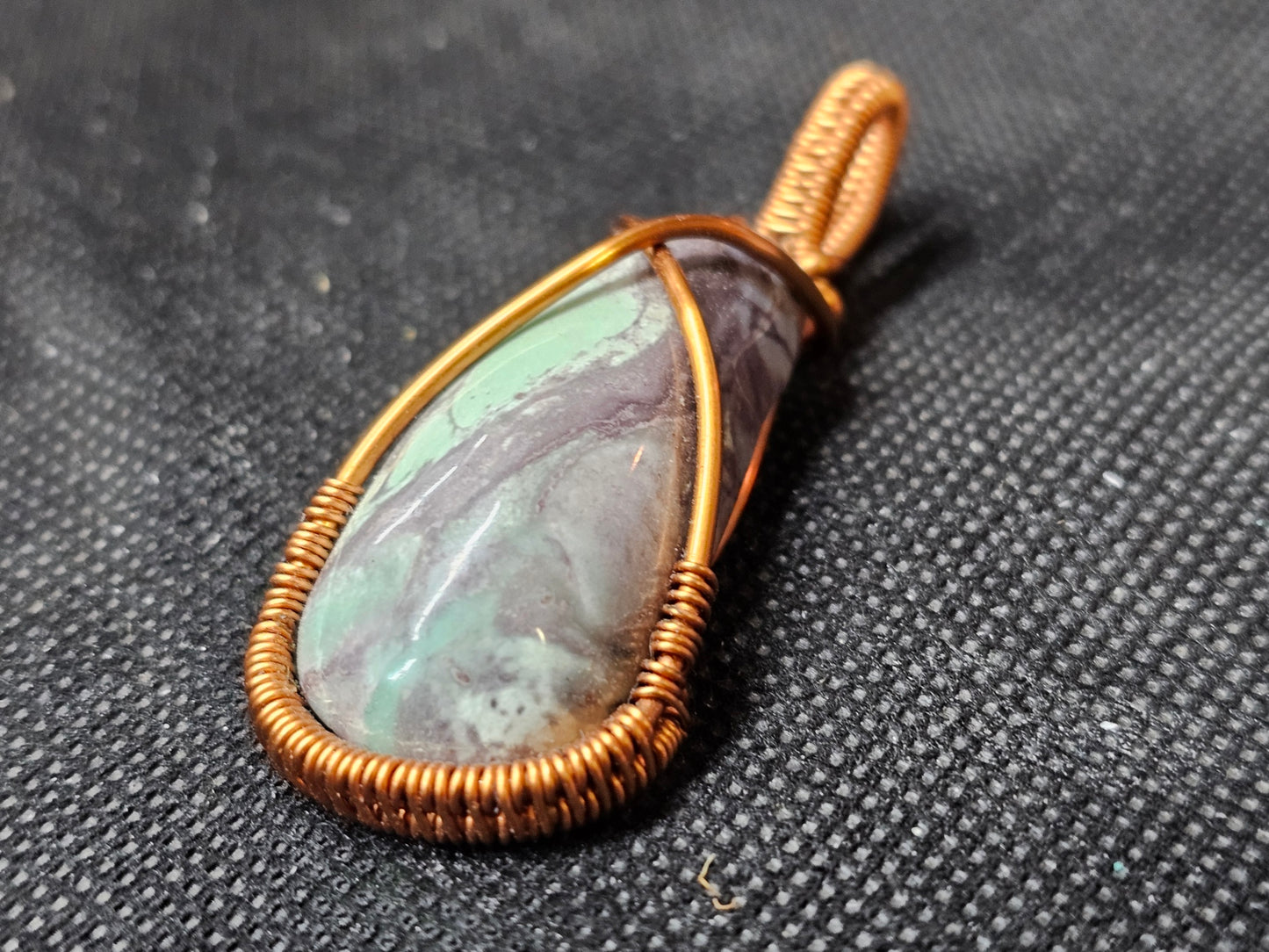 Wire Wrapped Turquoise Pendant in Copper | Ghost Mountain Minerals