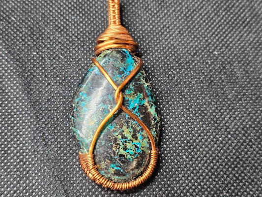 Copper Wire Wrapped Turquoise Pendant | Ghost Mountain Minerals