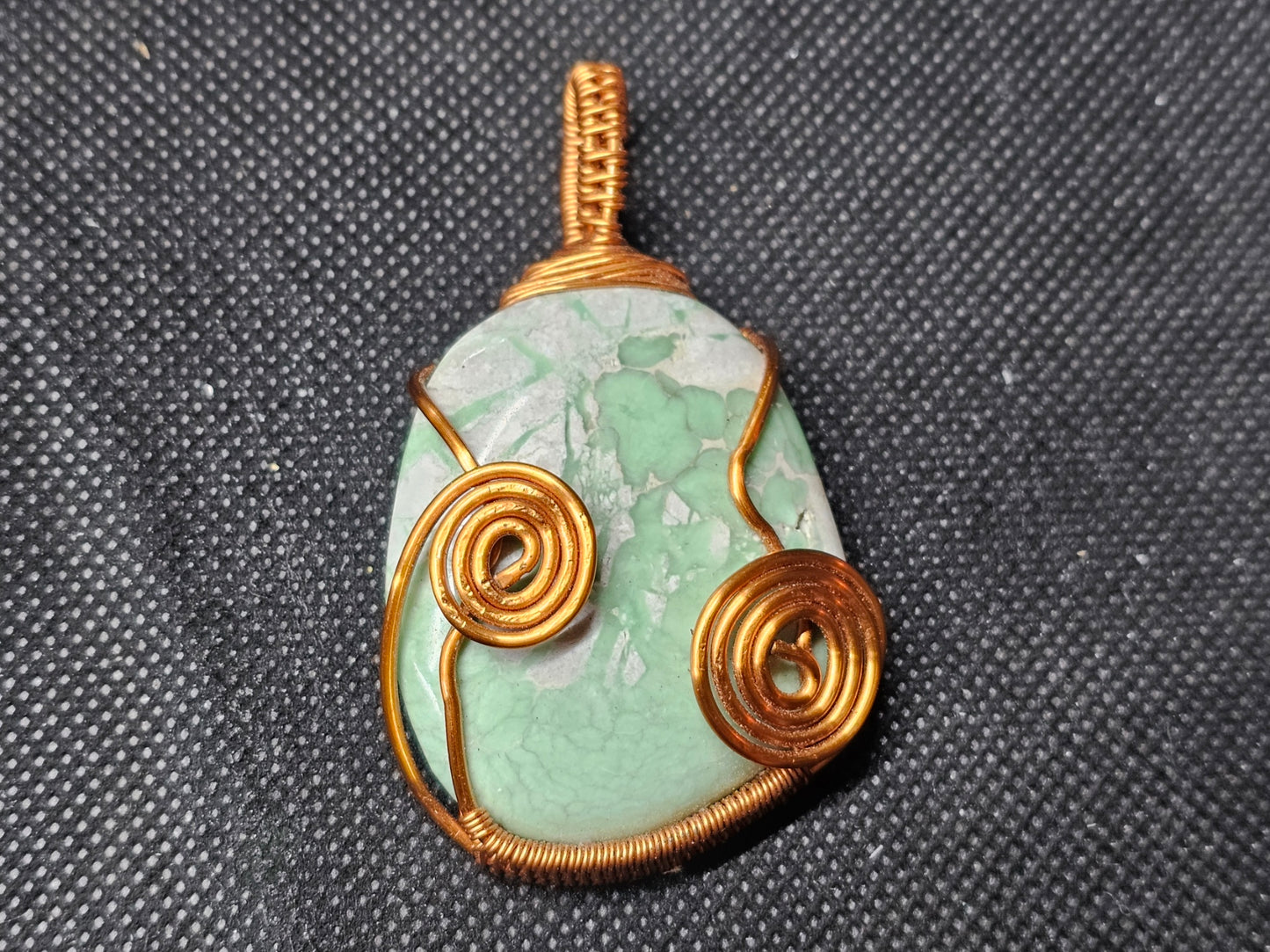 Copper Wire Wrapped Variscite Pendant | Ghost Mountain Minerals