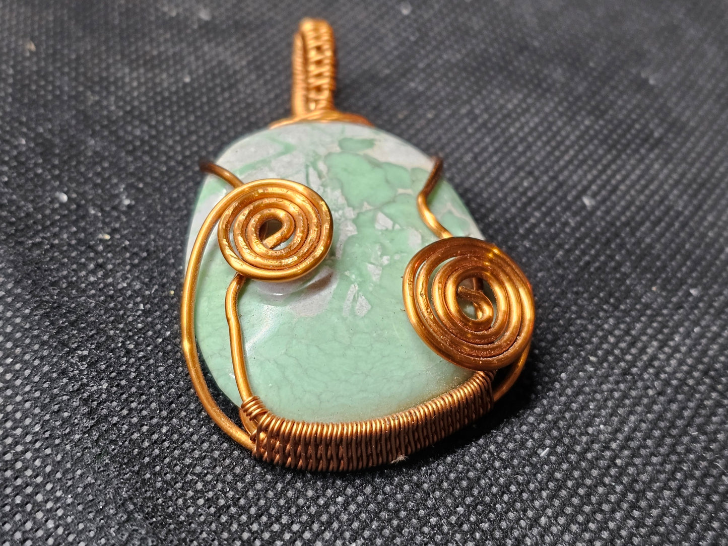 Copper Wire Wrapped Variscite Pendant | Ghost Mountain Minerals