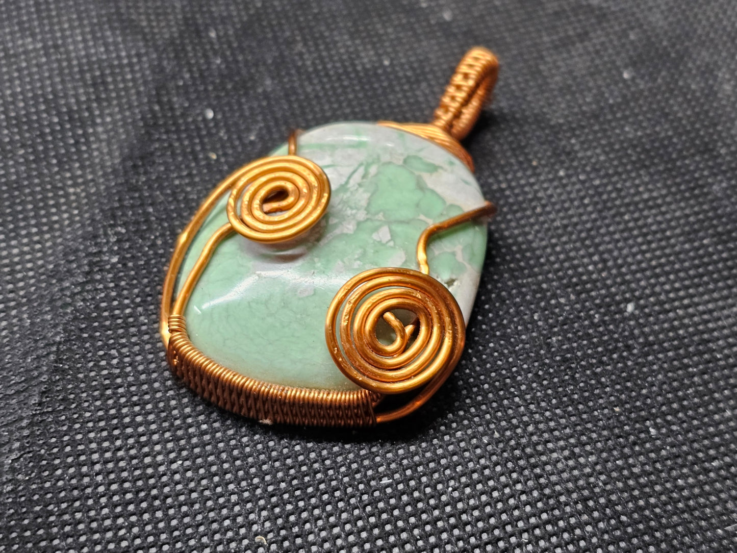 Copper Wire Wrapped Variscite Pendant | Ghost Mountain Minerals