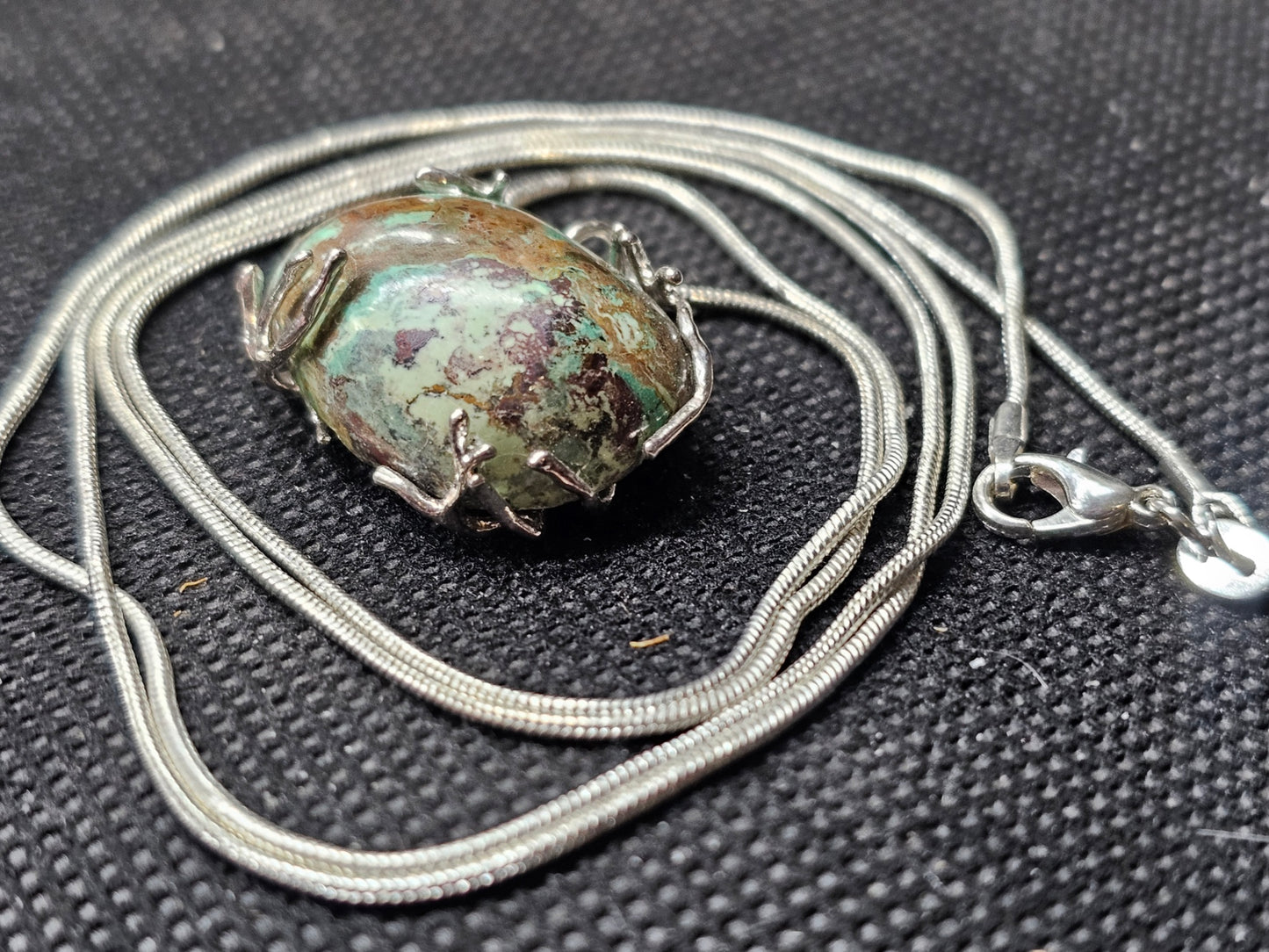 Silver Branch Cast Chrysocolla Pendant | Ghost Mountain Minerals