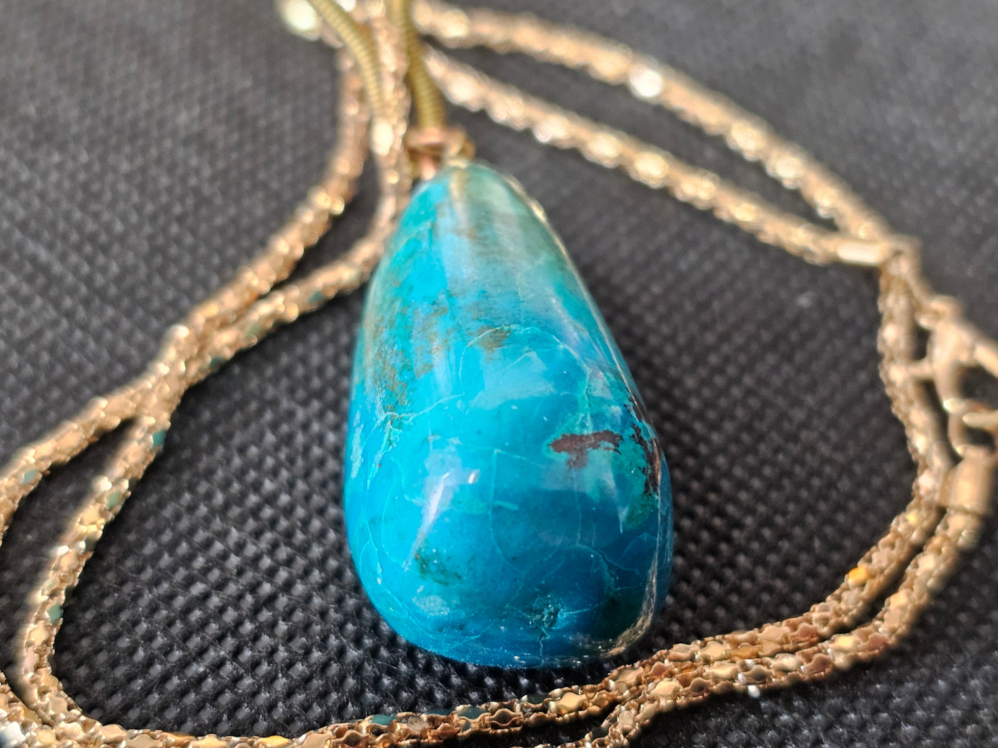 Wire Wrapped Turquoise Teardrop Pendant | Ghost Mountain Minerals