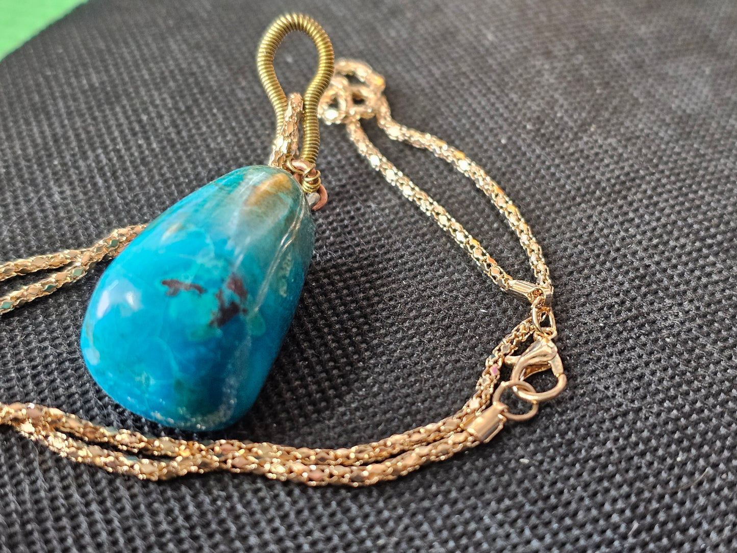 Wire Wrapped Turquoise Teardrop Pendant | Ghost Mountain Minerals