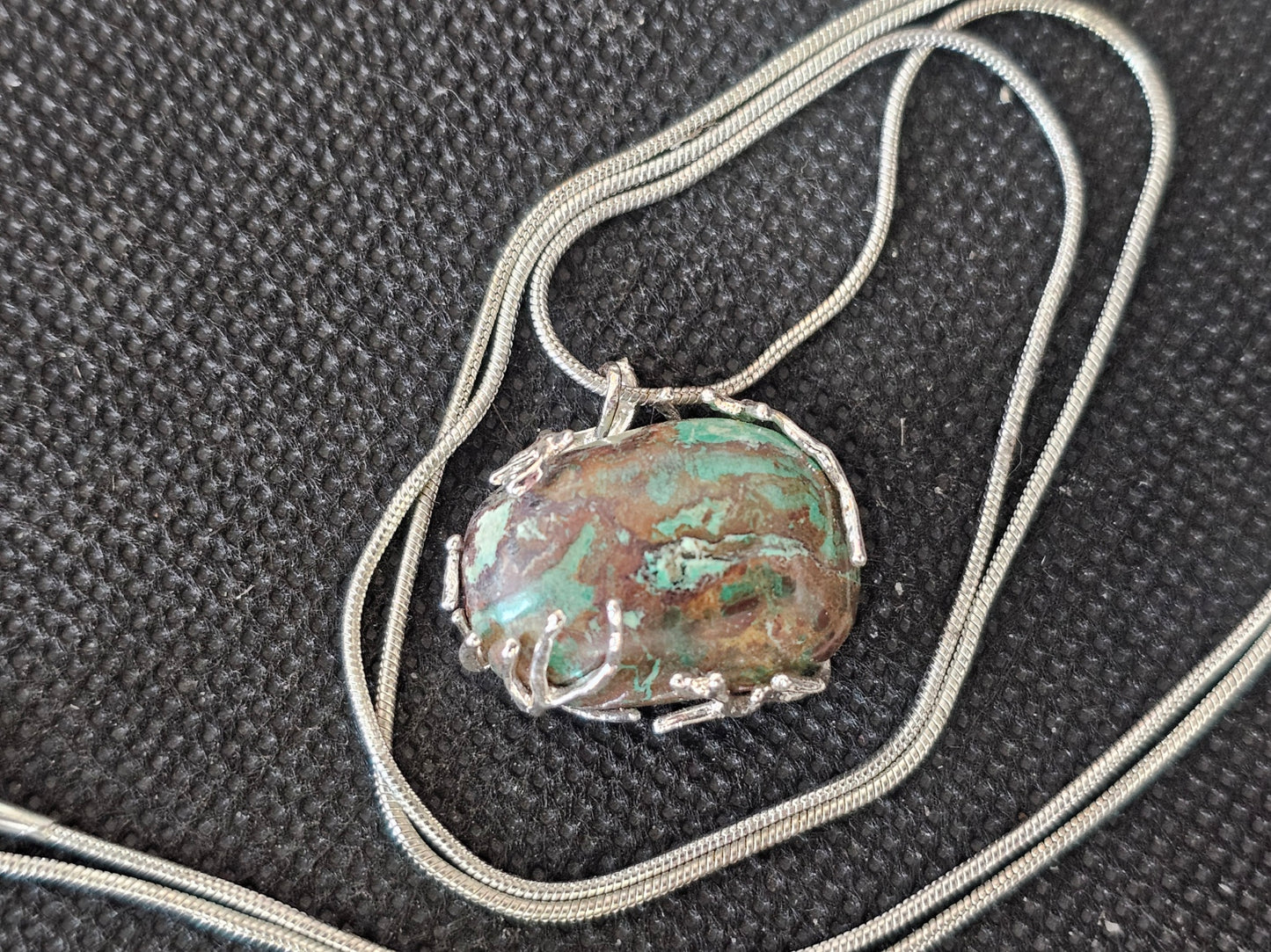 Silver Branch Wrapped Turquoise Pendant | Ghost Mountain Minerals