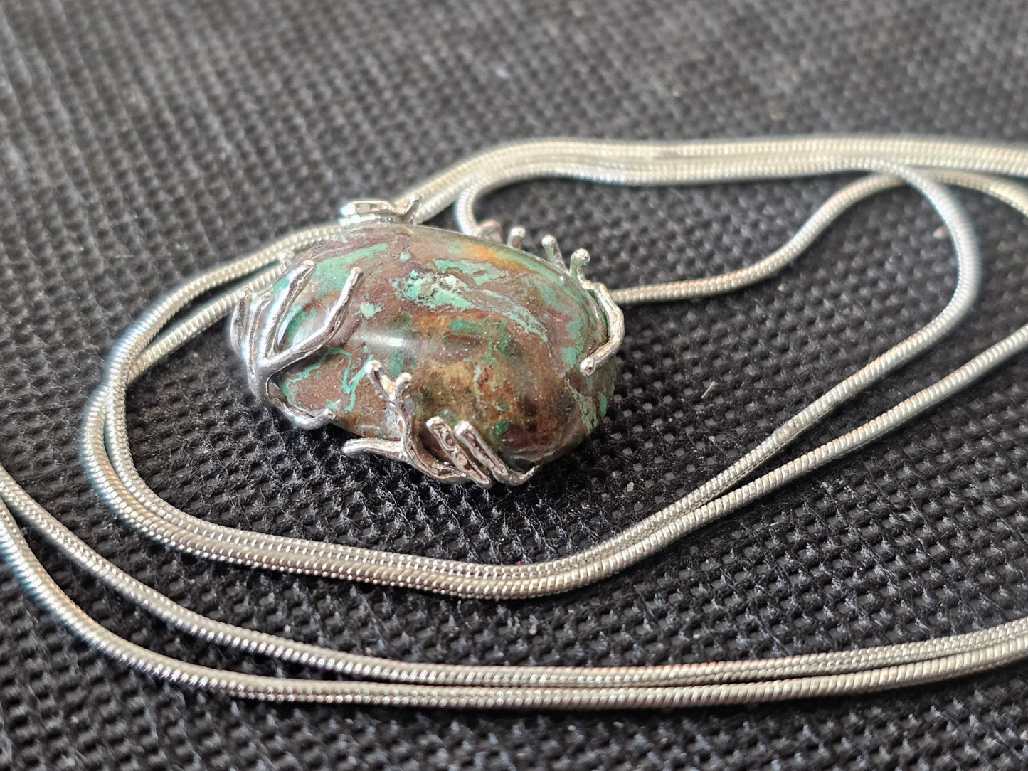 Silver Branch Wrapped Turquoise Pendant | Ghost Mountain Minerals