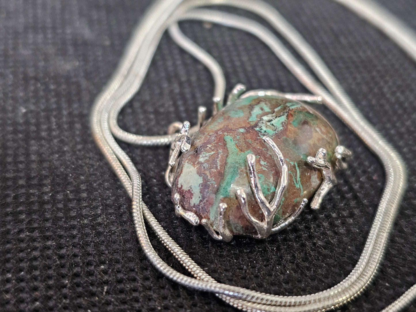 Silver Branch Wrapped Turquoise Pendant | Ghost Mountain Minerals