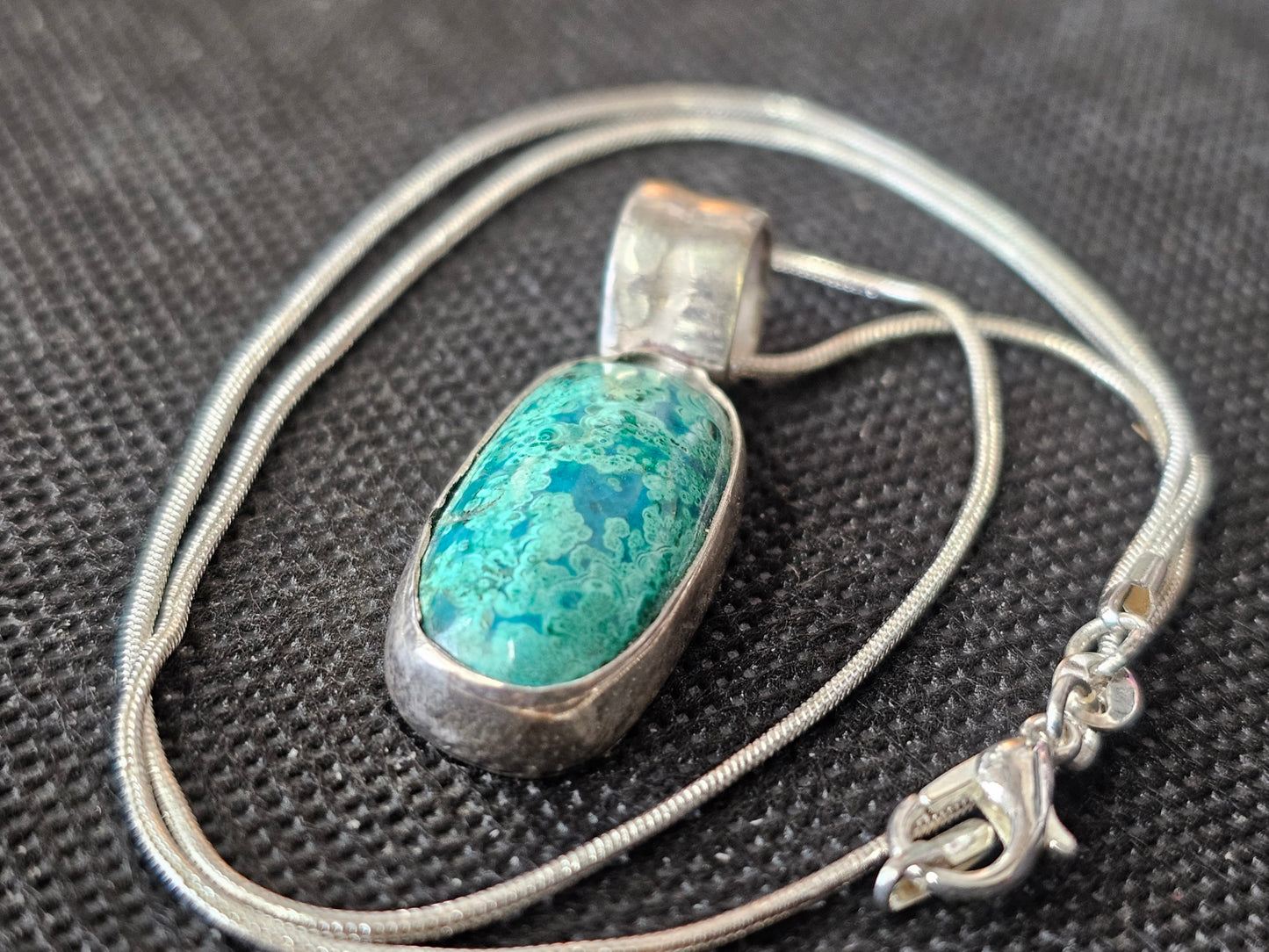 Sterling Silver Bezel Set Turquoise Pendant | Ghost Mountain Minerals