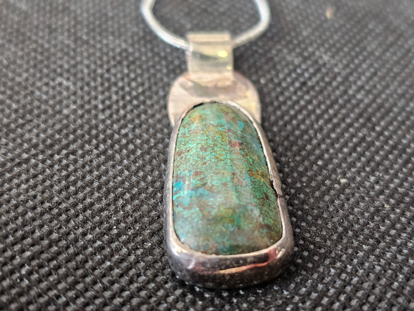 Sterling Silver Bezel Set Elongated Turquoise Pendant | Ghost Mountain Minerals