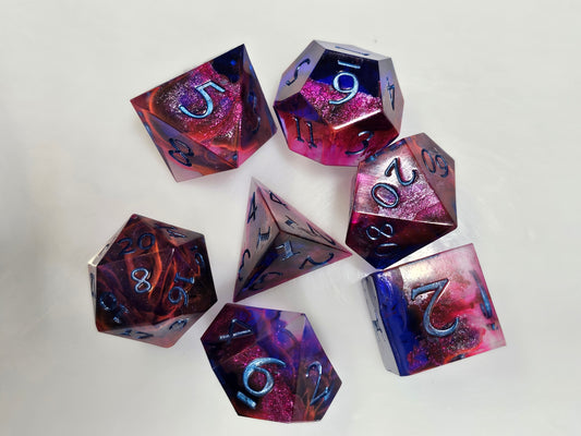 The Heart of the Arcane Nebula dice - Ghost Mountain Minerals
