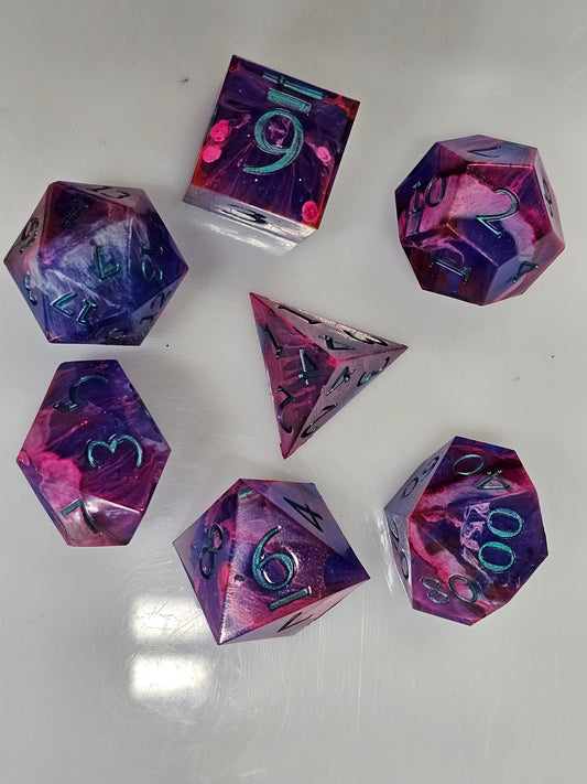 Relics of the Violet Fracture dice - Ghost Mountain Minerals