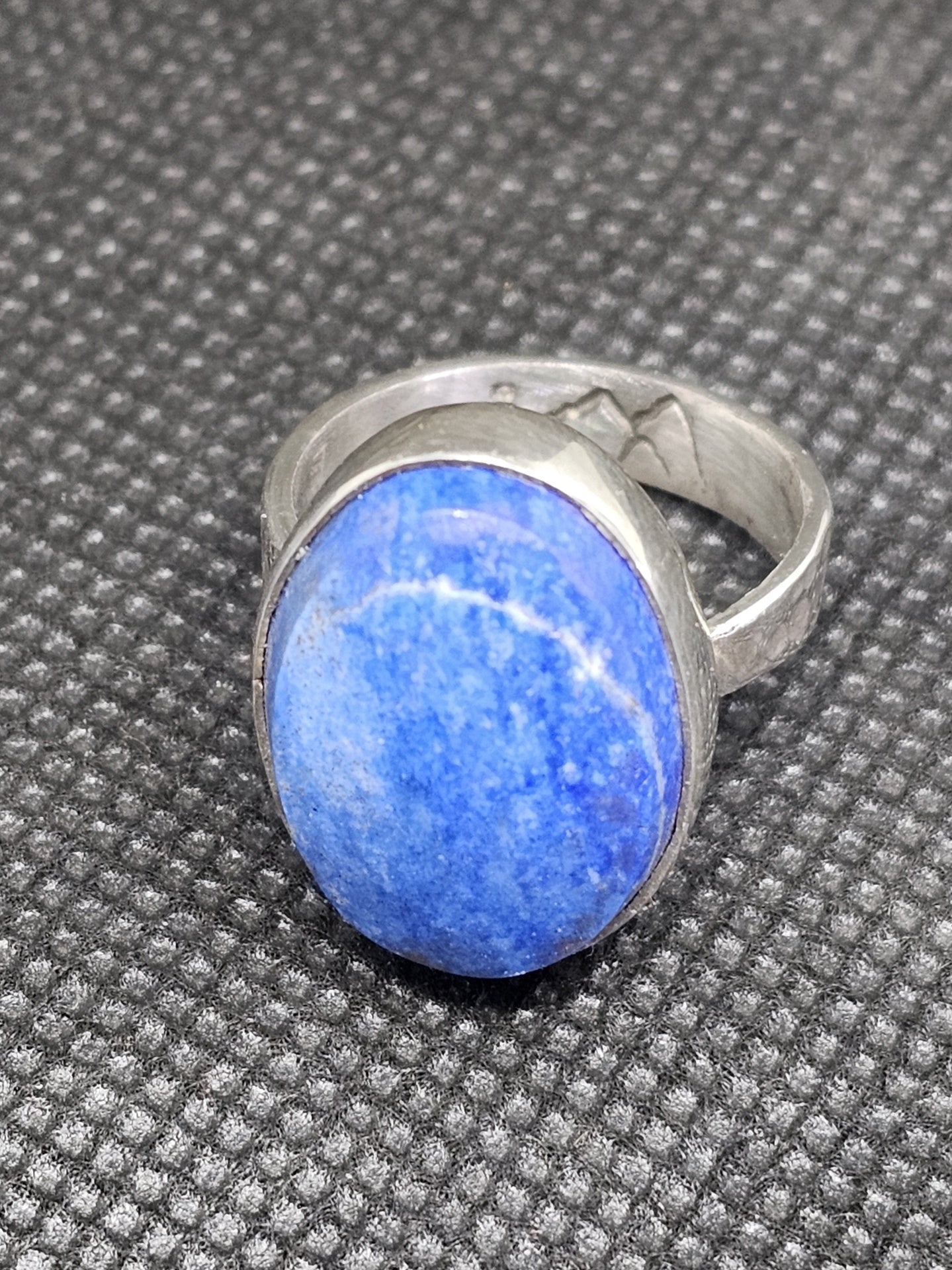 Silver Lapis Bezel Ring Size 7