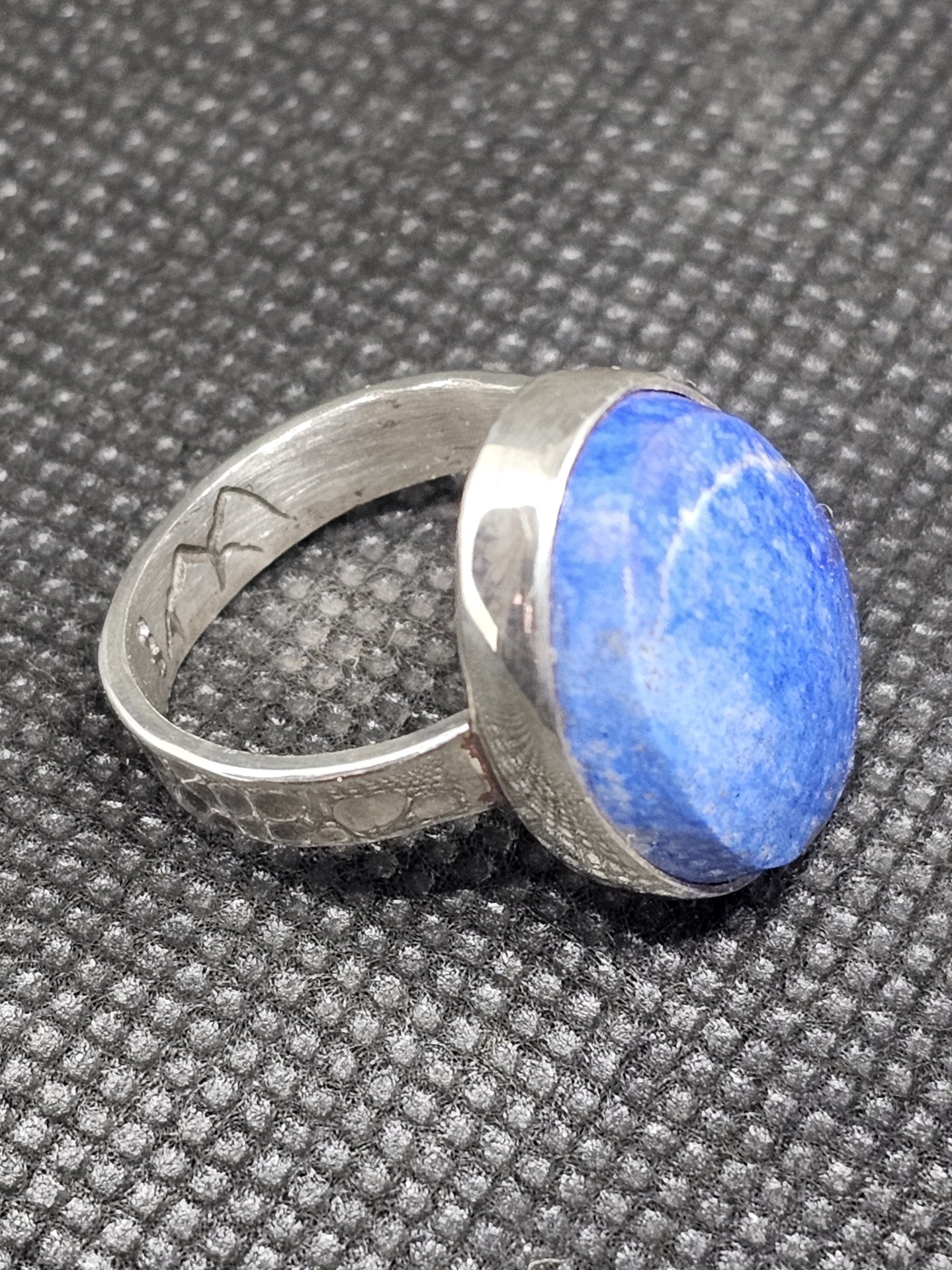 Silver Lapis Bezel Ring Size 7