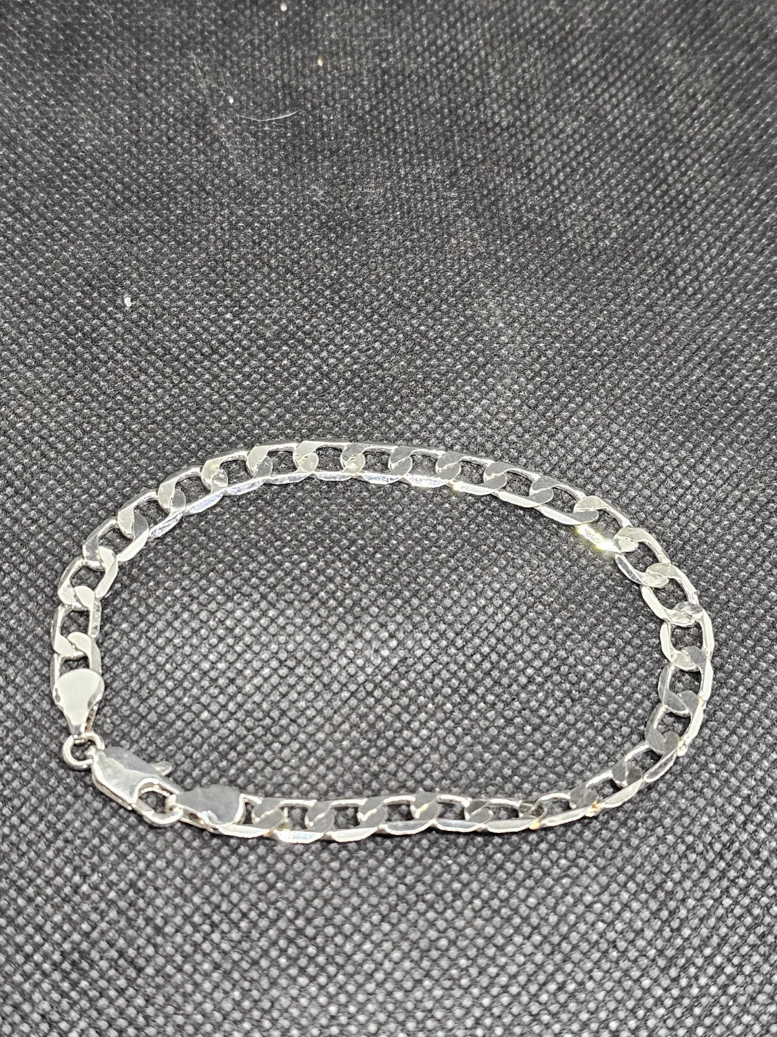 Sterling Silver Flat Cuban Chain Bracelet